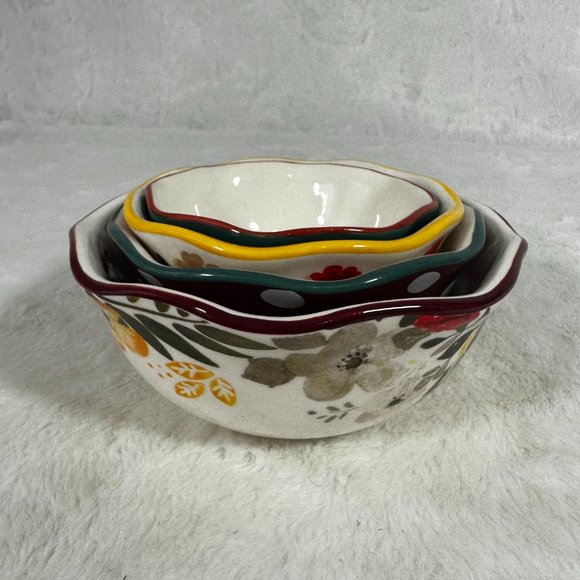 Pioneer Woman Measuring Cups Set | Stackable Ceramic Measuring Cups - Picture 2 of 10